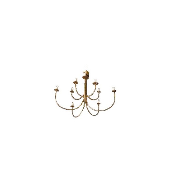 French Gold Metal Chandelier